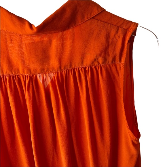 Maeve Anthropologie Orange Sleeveless Tunic Peasant Blouse Top Small - Picture 4 of 8